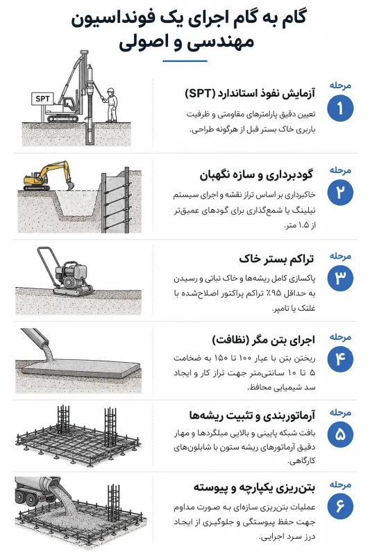 گام به گام اجرای فونداسیون